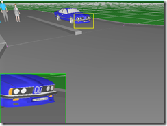 3D CCTV CAD of 4MP camera covering a Car park entry with a 3.6mm lens